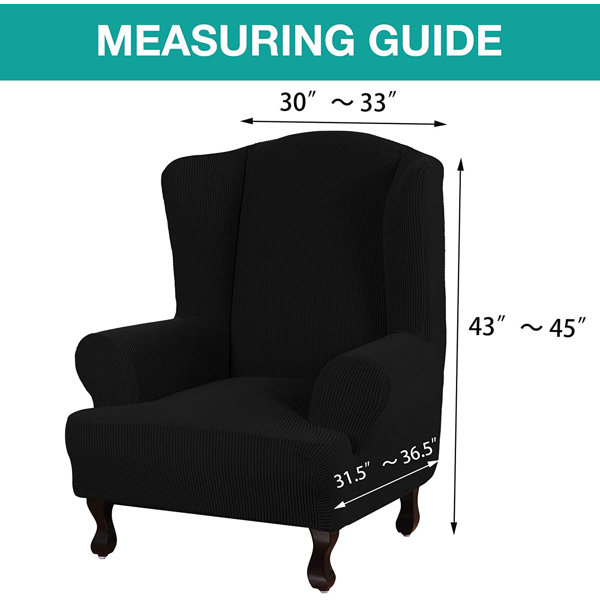 Winston Porter High Stretch Jacquard Box Cushion Wingback Chair